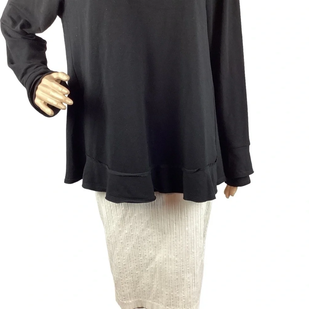 Soft Surroundings Top Size L Black Long Sleeve - Picture 3 of 7